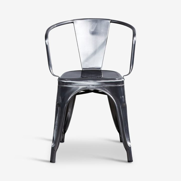 Trattoria Arm Chair, Polished Steel